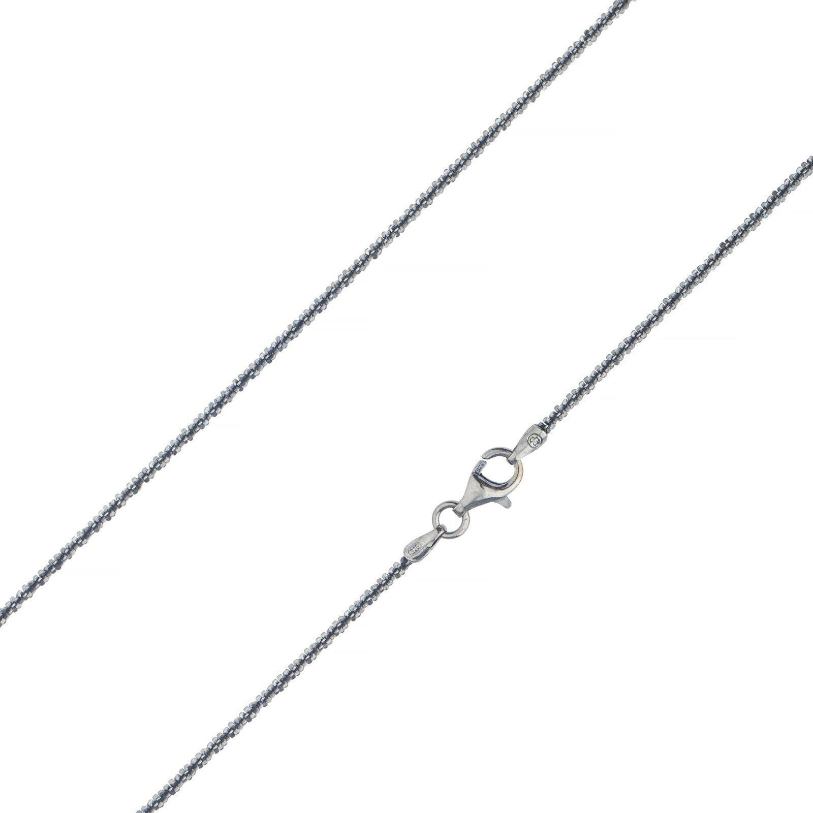 925 Sterling Silver Rhodium 2.00mm Twisted Rock Sparkle Glitter Chain