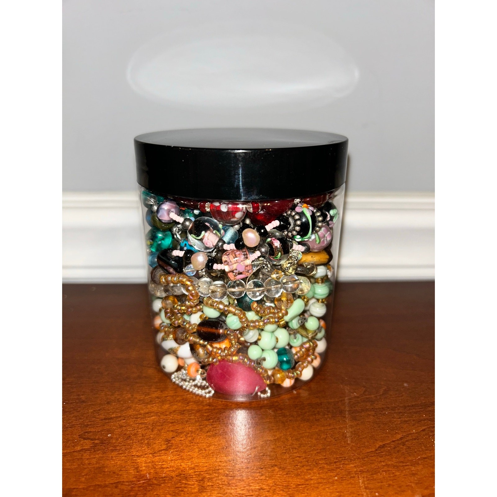 Gemstone and Glass Necklace Mystery Jar – Curated Wearable Estate Lot 16 oz
