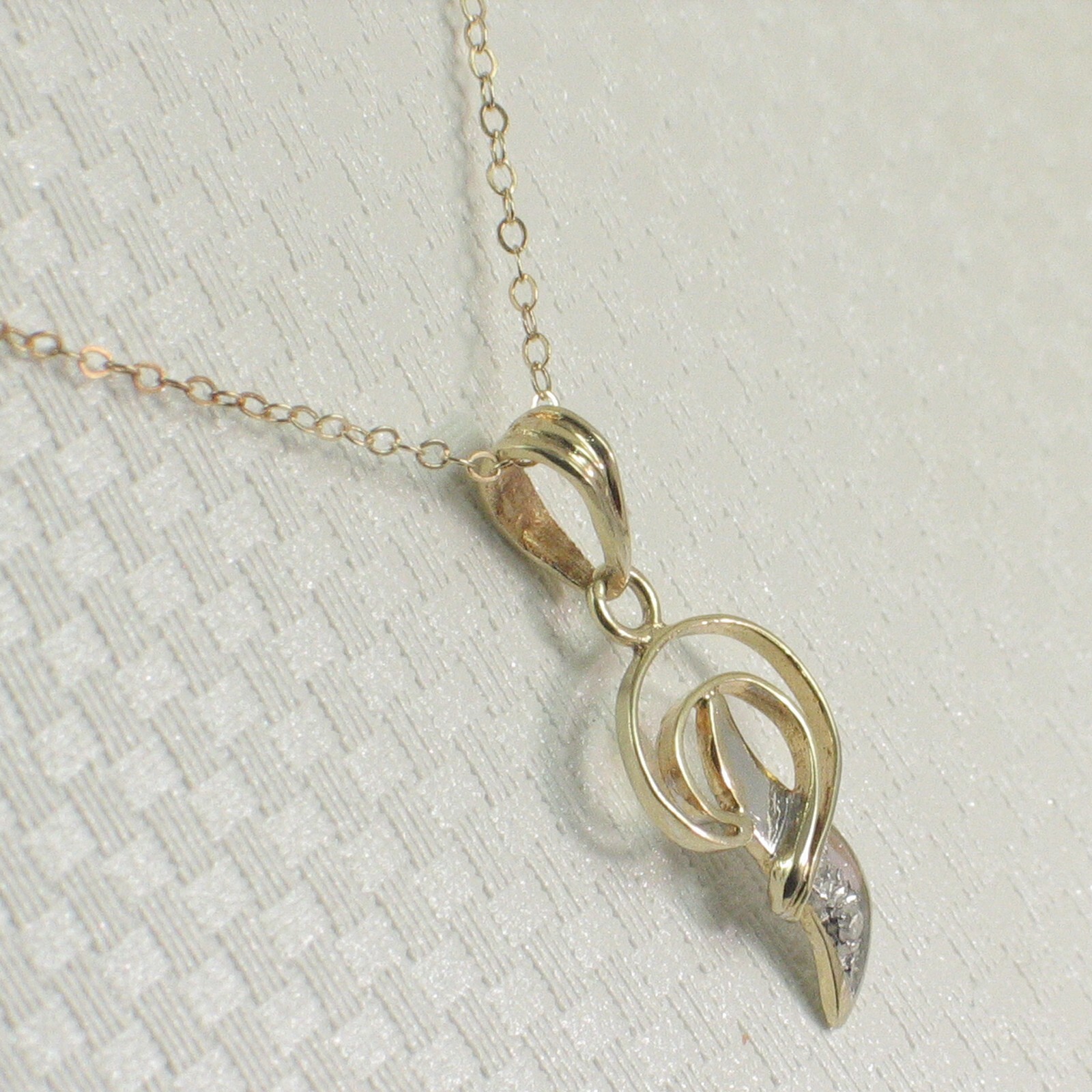 14k Yellow Gold Diamond Letter P Initial with Bail Pendant