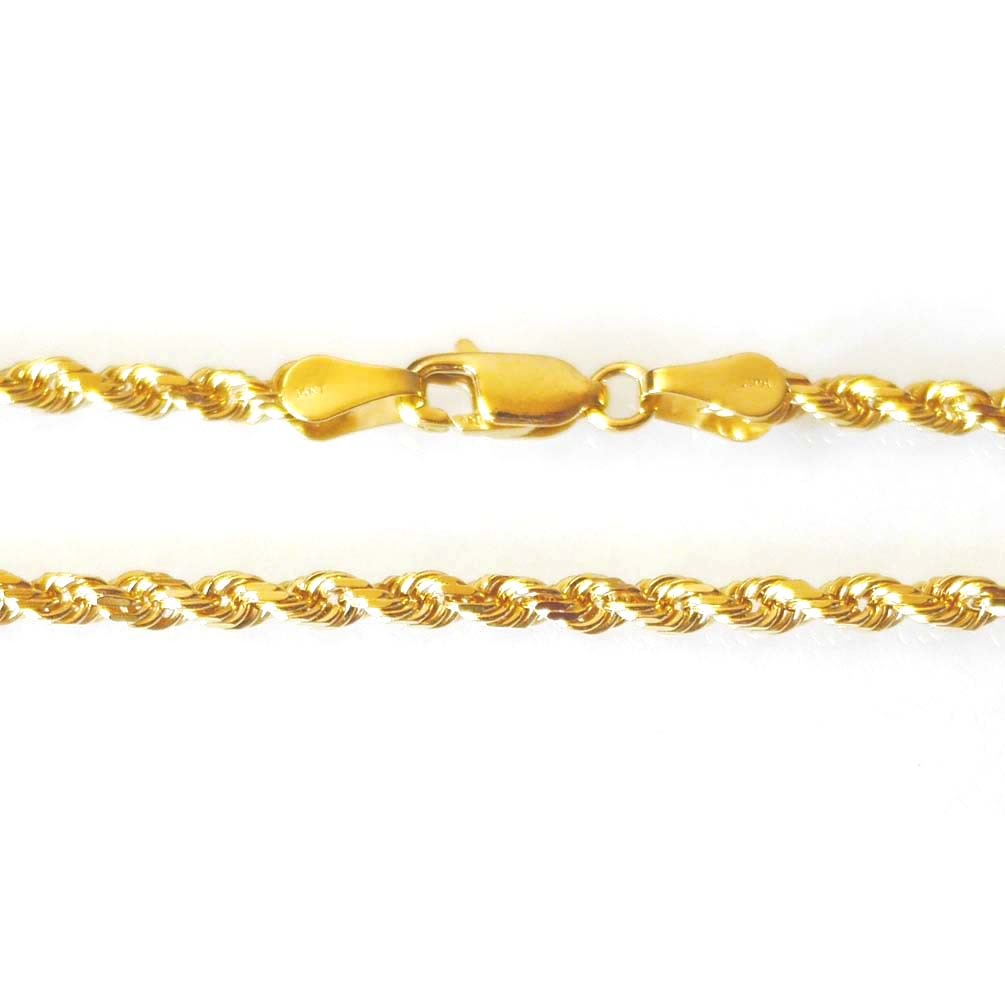 14K Solid Yellow Gold Rope Chain 2.5 Grams W: 1.0 mm L: 16 inches (40 CM)-30