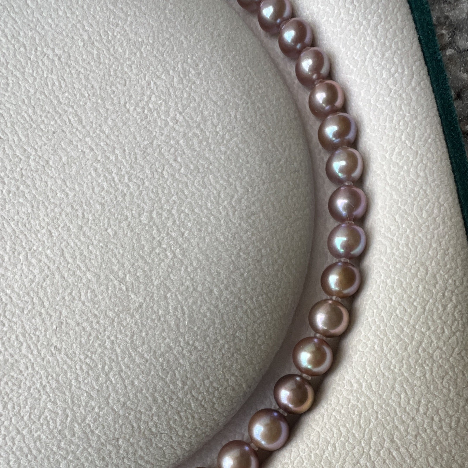 Purple Round Pearl Beaded Necklace, Authentic & Untreated