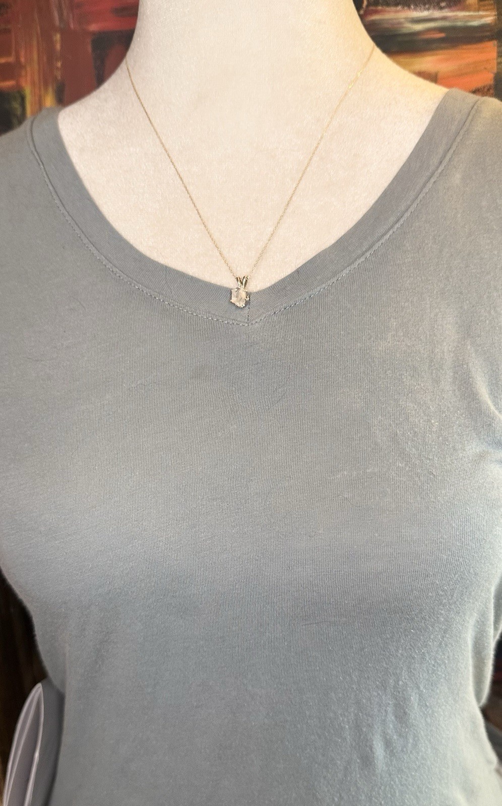Delicate OOAK Herkimer Diamond 925 Sterling Silver Necklace 18 In