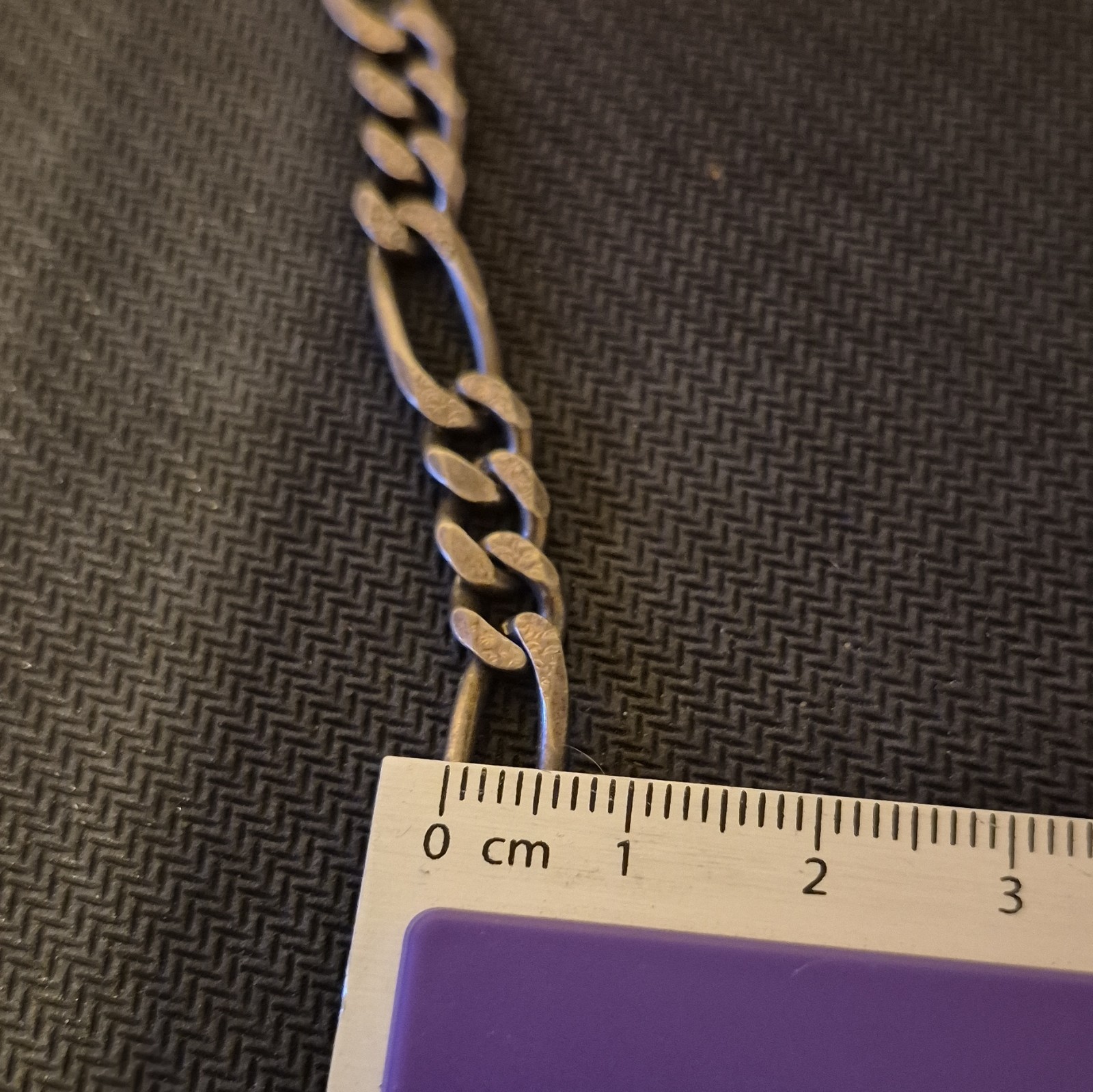 925 Sterling Silver Figaro Link Chain Necklace, Lobster Clasp, 36g 22in 7mm