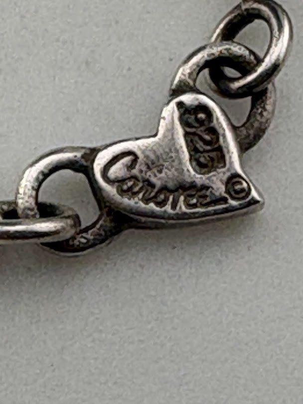 VINTAGE CAROLEE 925 STERLING SILVER BLACK PEARL MARCASITE NECKLACE 15″ JUNE 2766