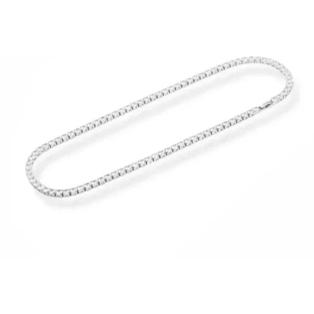 20Ct Round Cut Lab Created 4MM Diamond Tennis Necklace 14k White Gold Plated 18″