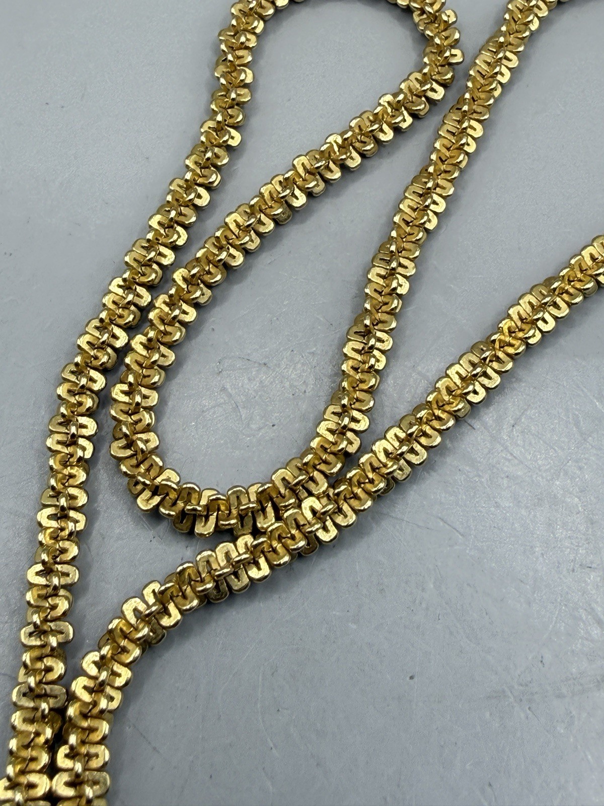 VTG 18k 750 Yellow Gold Margarita Chain Necklace Large Clasp 17” Italy Estate