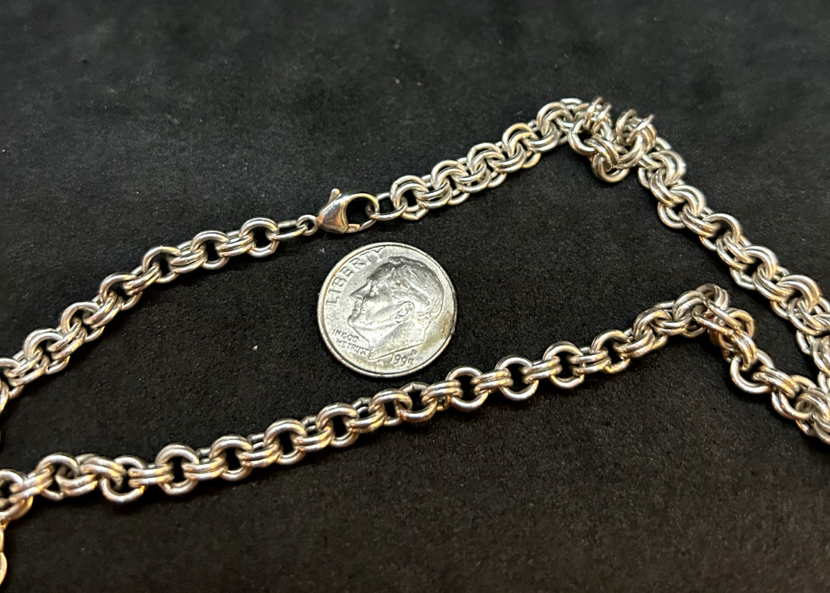 925 Sterling Silver 5.3mm Double Circut Chain Link Necklace 32in – 53.5g