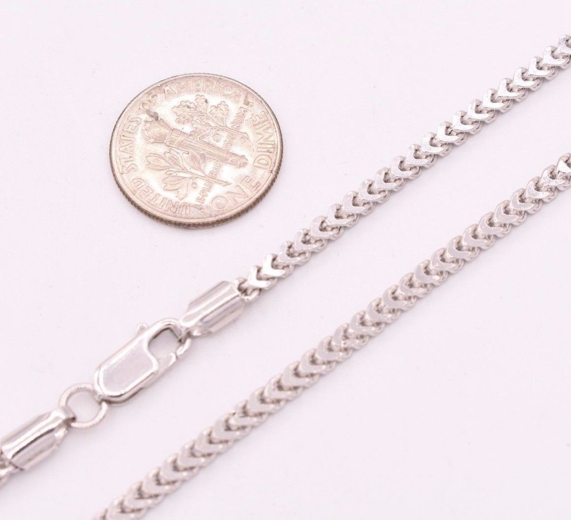 2.3mm Anti-Tarnish Solid Franco Chain Necklace Real 925 Sterling Silver ITALY