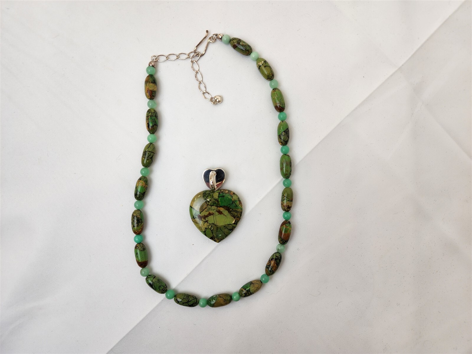 Jay King DRT Mine Finds Sterling 925 Turquoise Heart Pendant Necklace