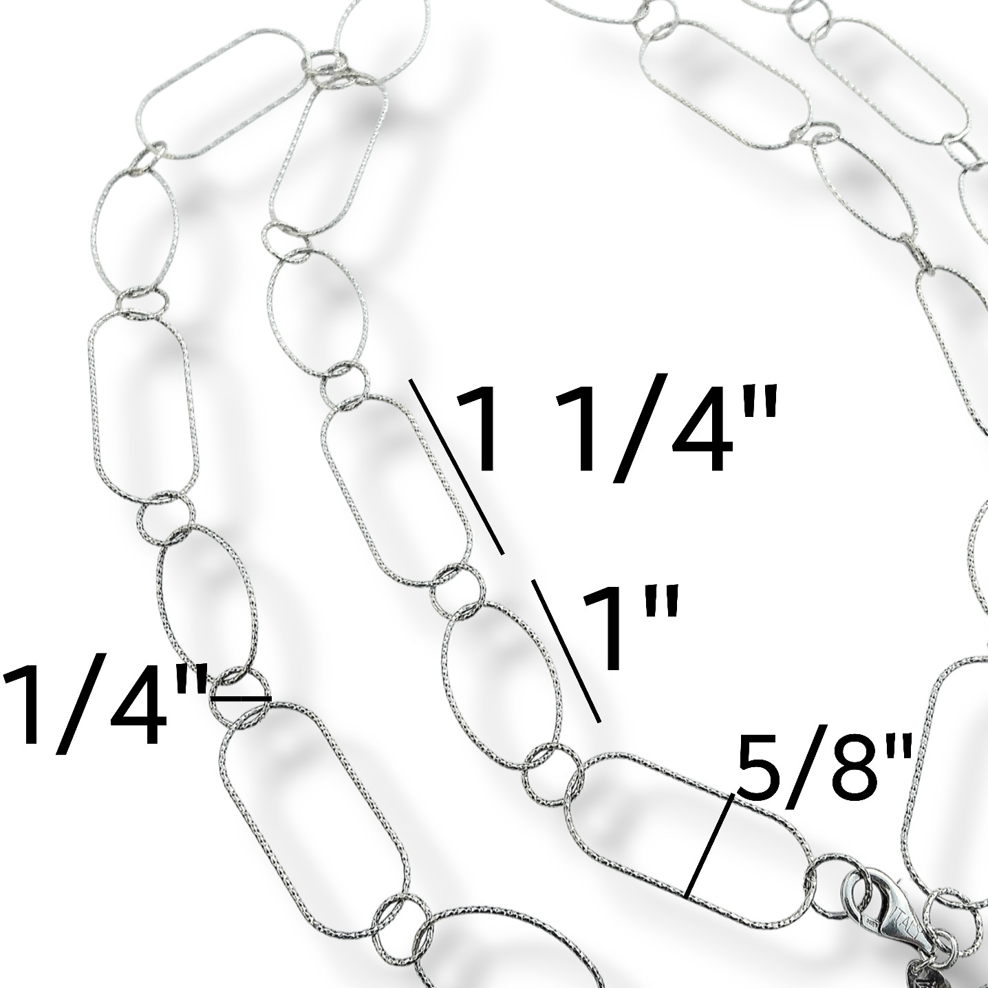 Silpada Sterling Silver Necklace Oval Links Diamond Cut 36in N2731 Retired 2013