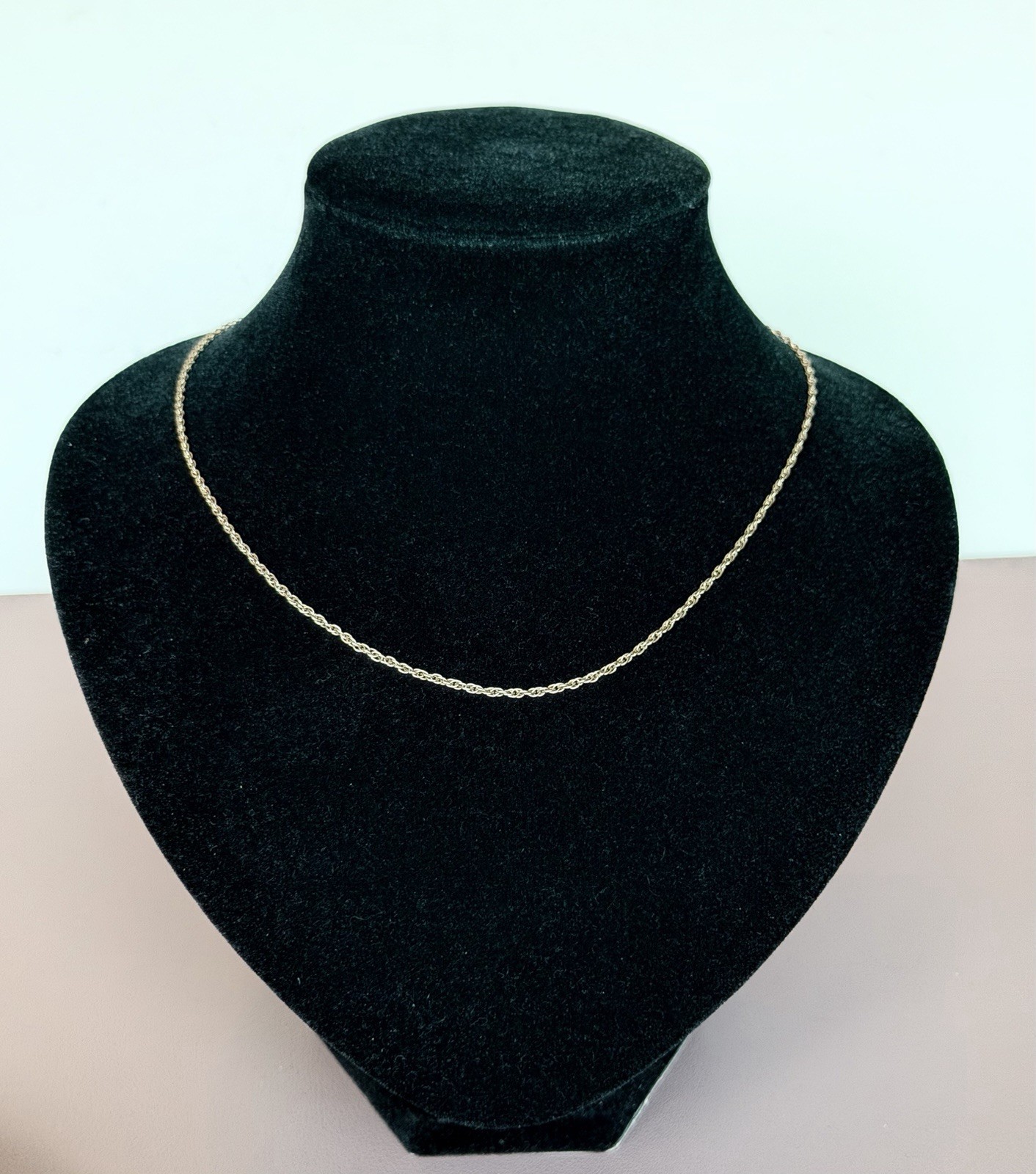 18” Gold Rope Chain Necklace, 14k, 2mm Thick, 5 Grams