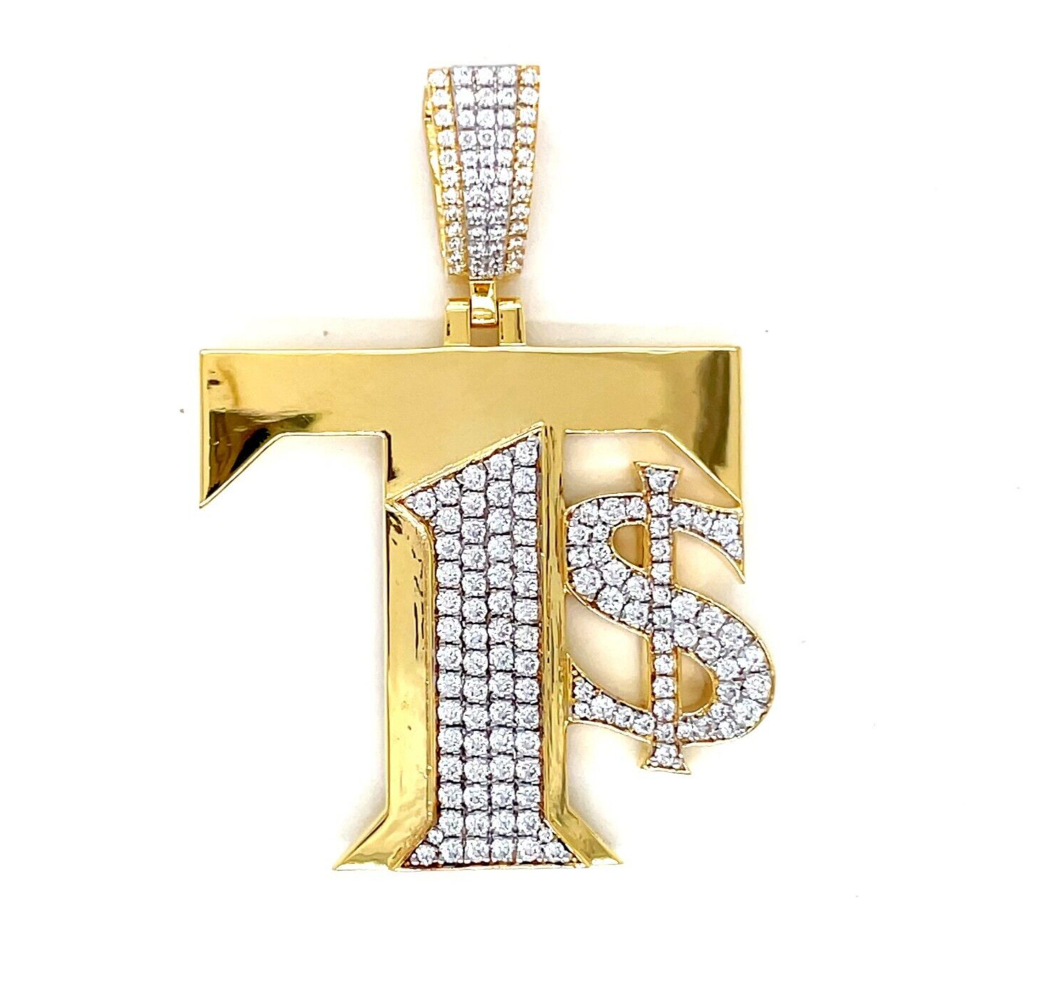 Personalised Letter Pendant , custom make Gift for Him , Lab Made Diamond .