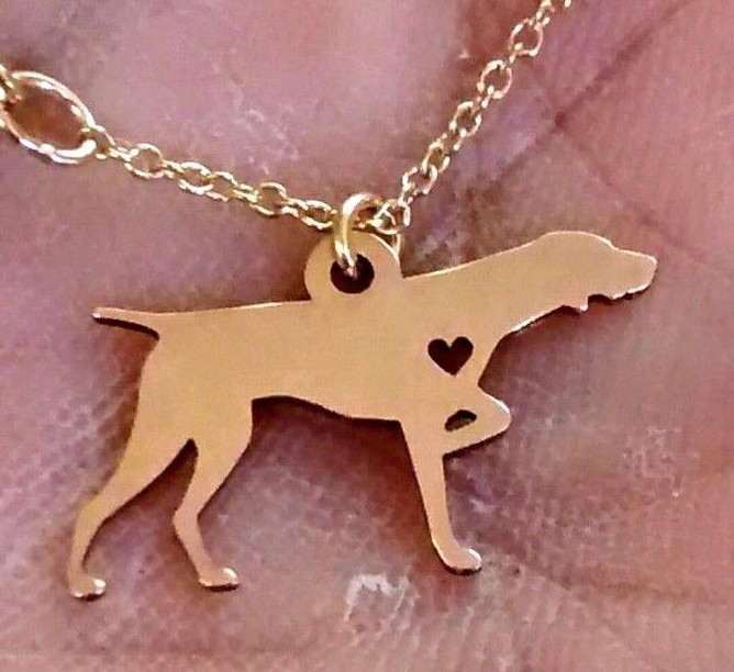 Pointer – German Necklace – Sterling Silver Jewelry – Gold – Rose Gold – Engrave