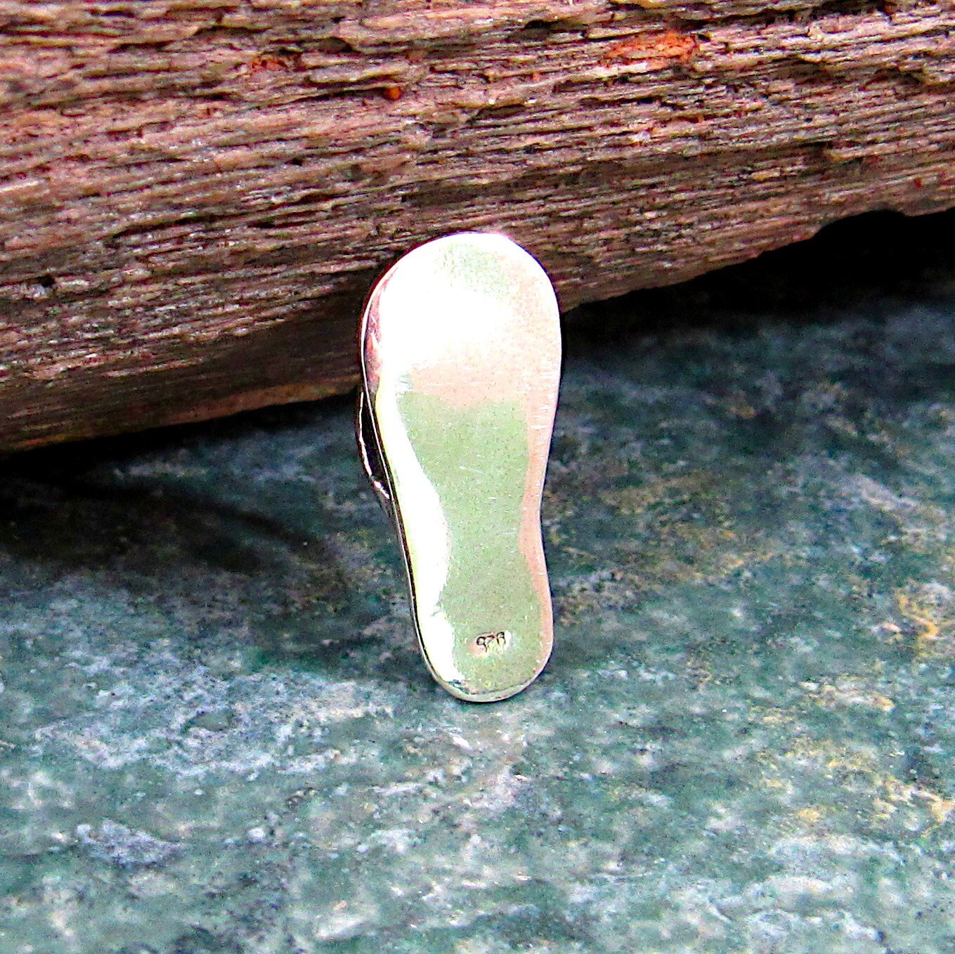 Handcrafted Solid 925 Sterling Silver FLIP FLOP Sandal Slide Pendant