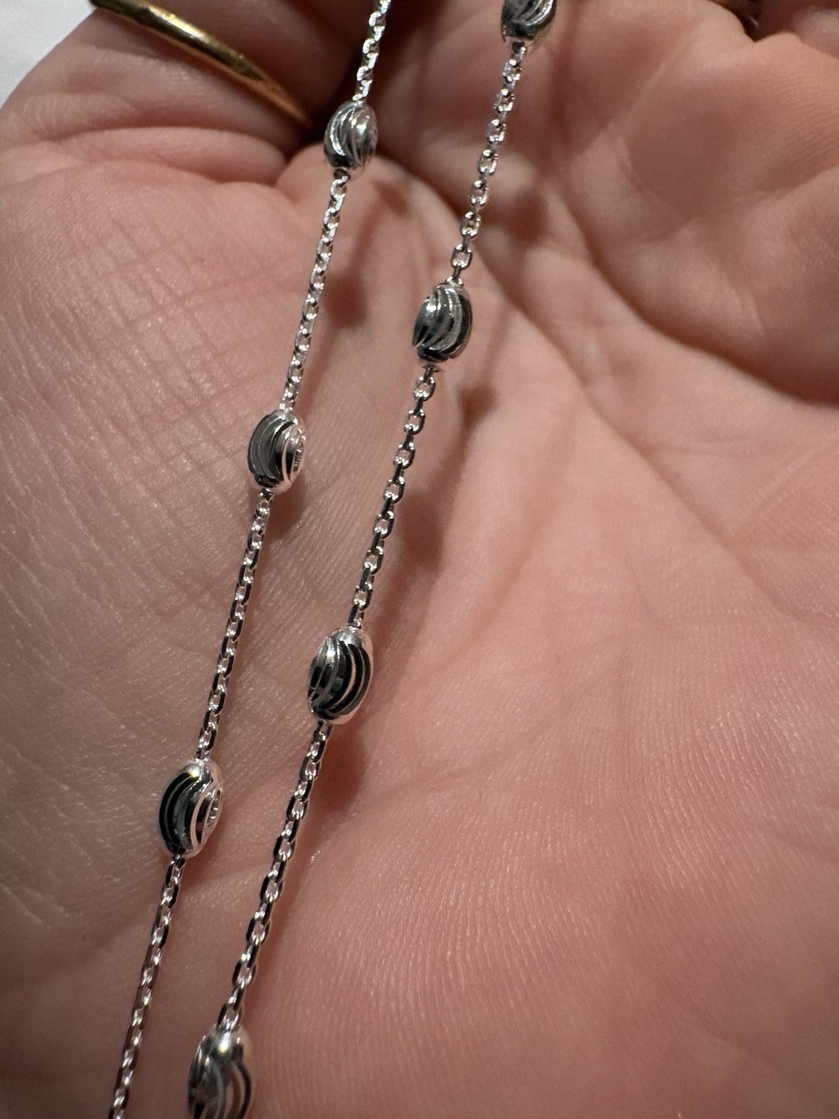 925 sterling silver – oval moon station necklace – 18″