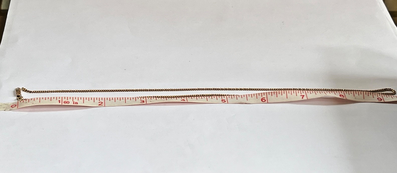 Antique 18K Yellow Gold Neck Chain 19” 4.9g 1mm – Nice Locking Safety Box Clasp