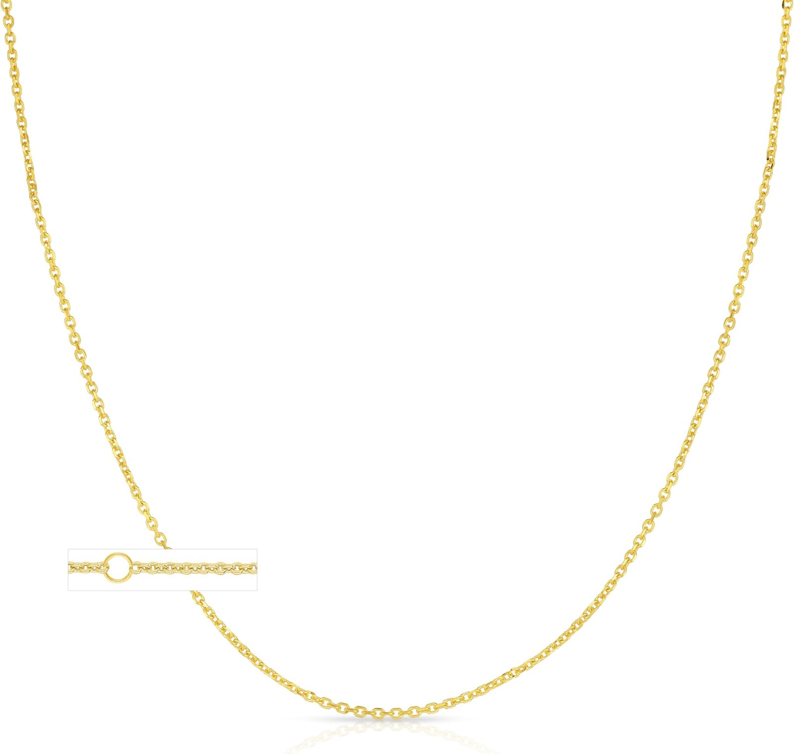 Floreo 18k Yellow Gold Single Extendable Classic Cable Chain Adjustable Necklace
