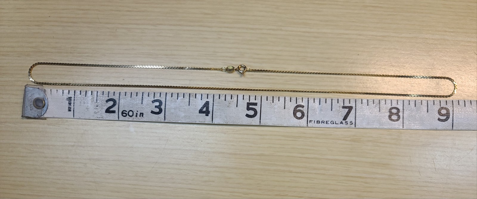 14k Solid Yellow Gold Serpentine Chain Necklace 18″x1.1mm ITALY Signed AR 3grams