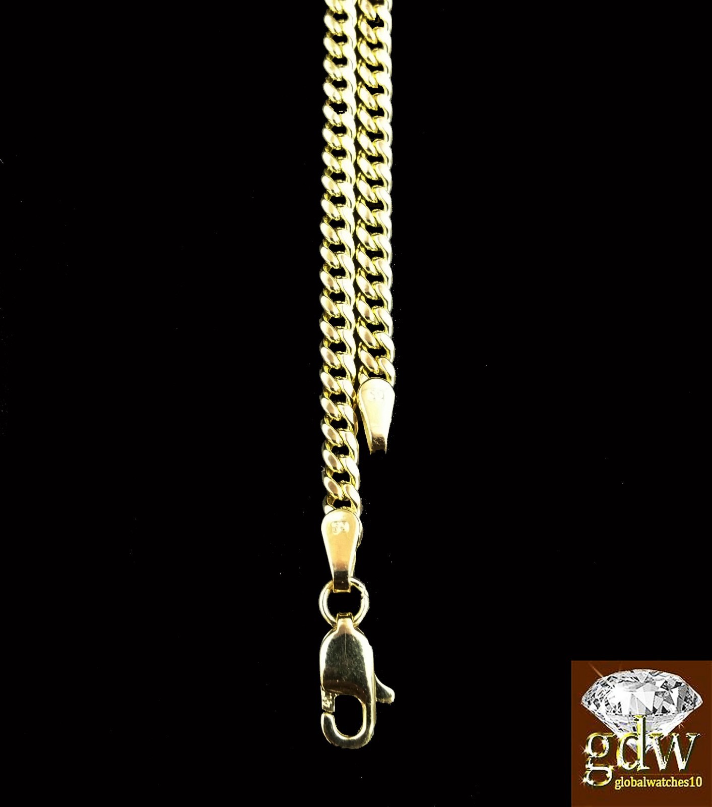 Real 10K Gold Miami Cuban Chain Necklace 4mm 20 22 24 26 28 30 Inch Men Women