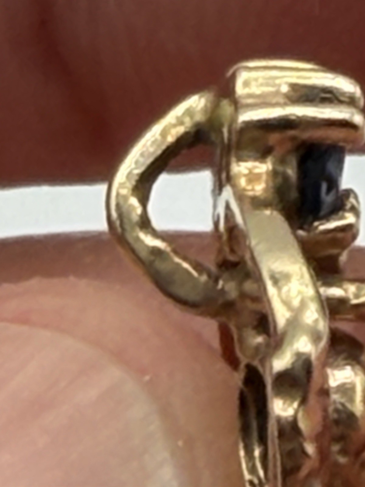 10k Yellow Gold Little Angel Charm Pendant Purple Green Blue Stones 1.8 grams