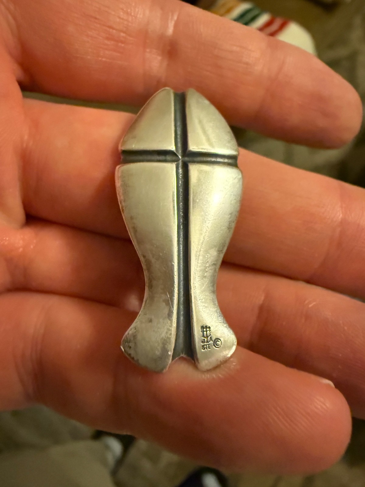 James Avery Silver 925 Retired Fish Ichthus Charm Token Pocket Piece