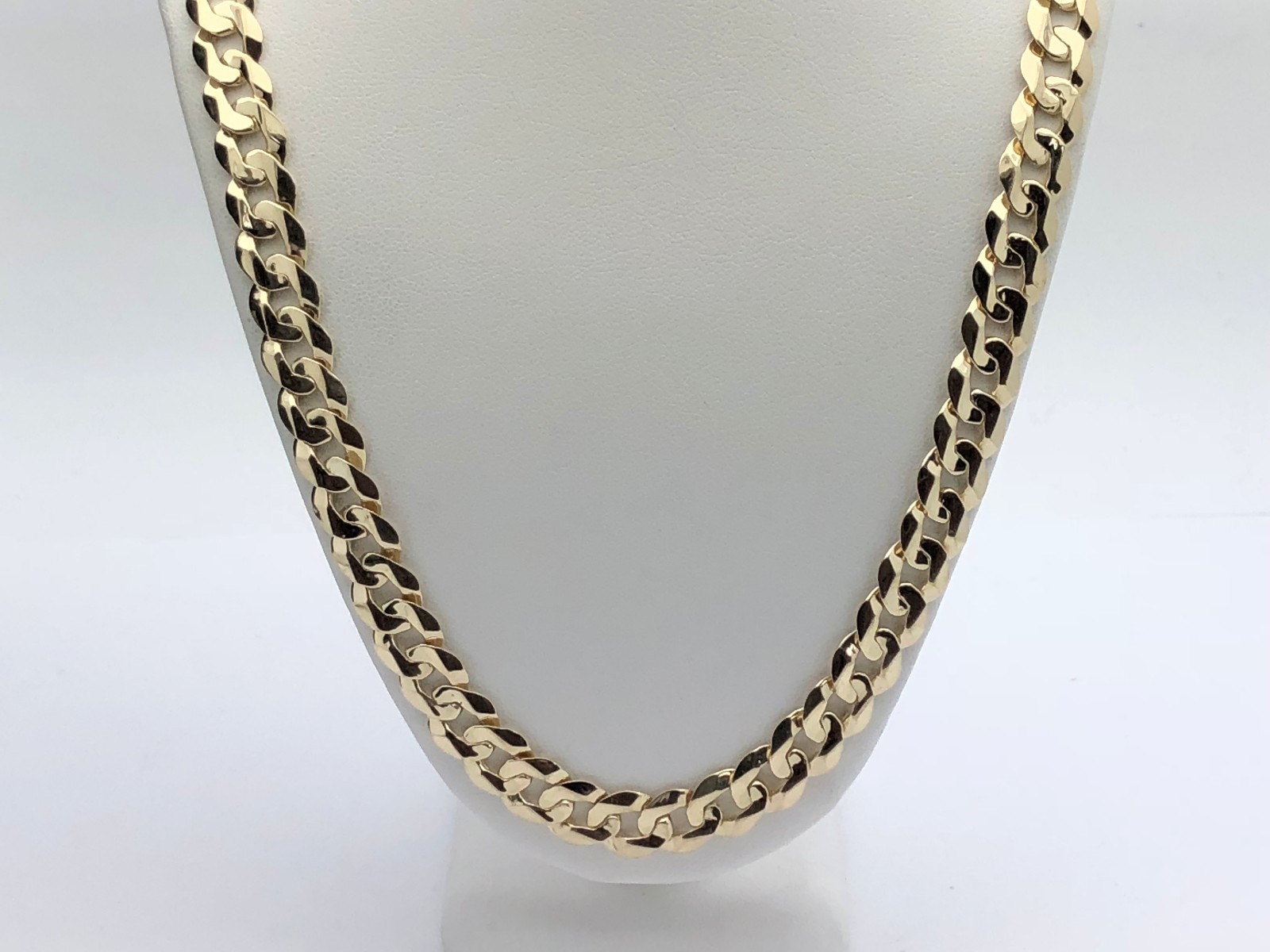 14k Yellow Gold Solid Curb Cuban Link Chain Necklace 20″ 9mm 42.4 grams