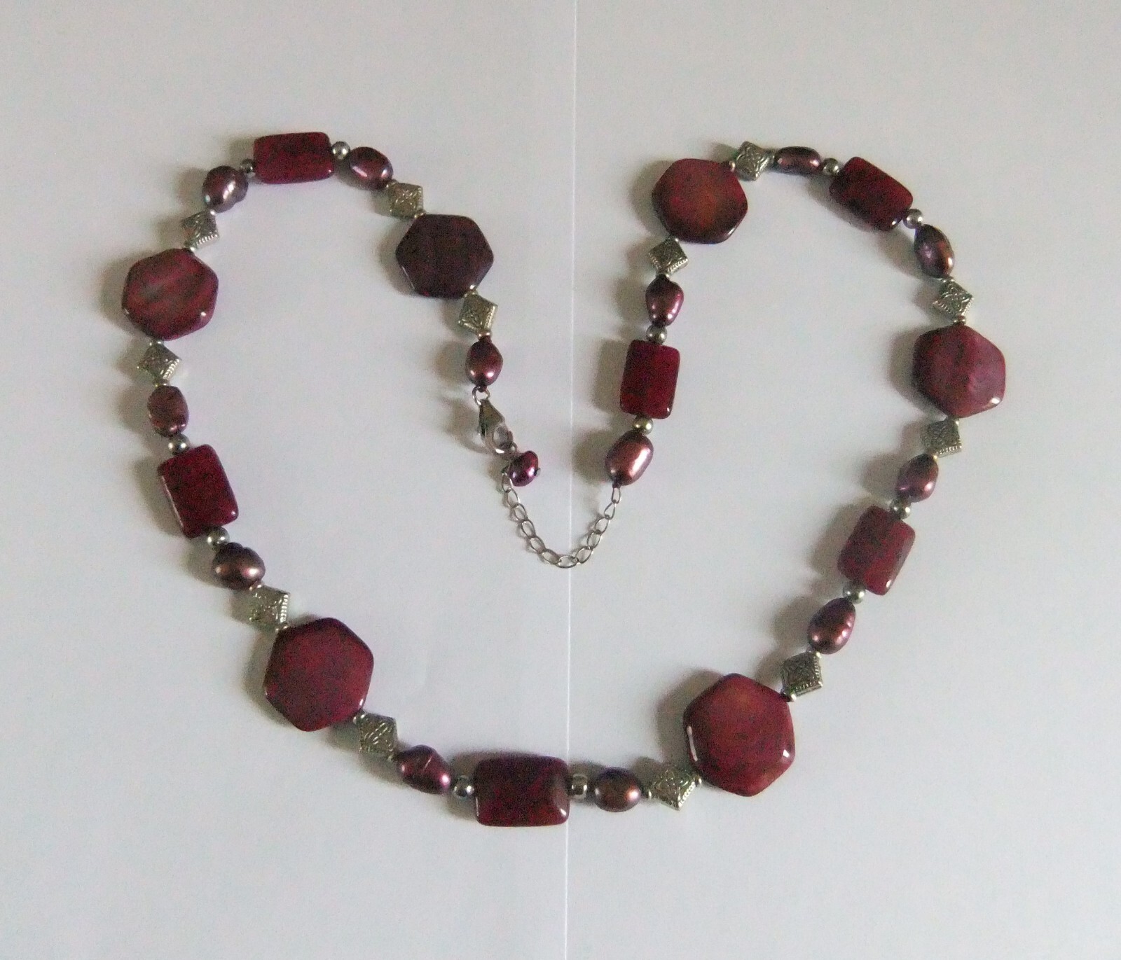 VINTAGE STERLING SILVER TIGER’S EYE 22″ NECKLACE