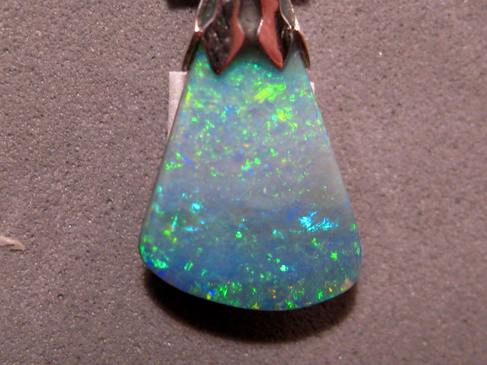 Green Opal Pendant – Solid Australian Opal – Sterling Silver , Sparkle Effect