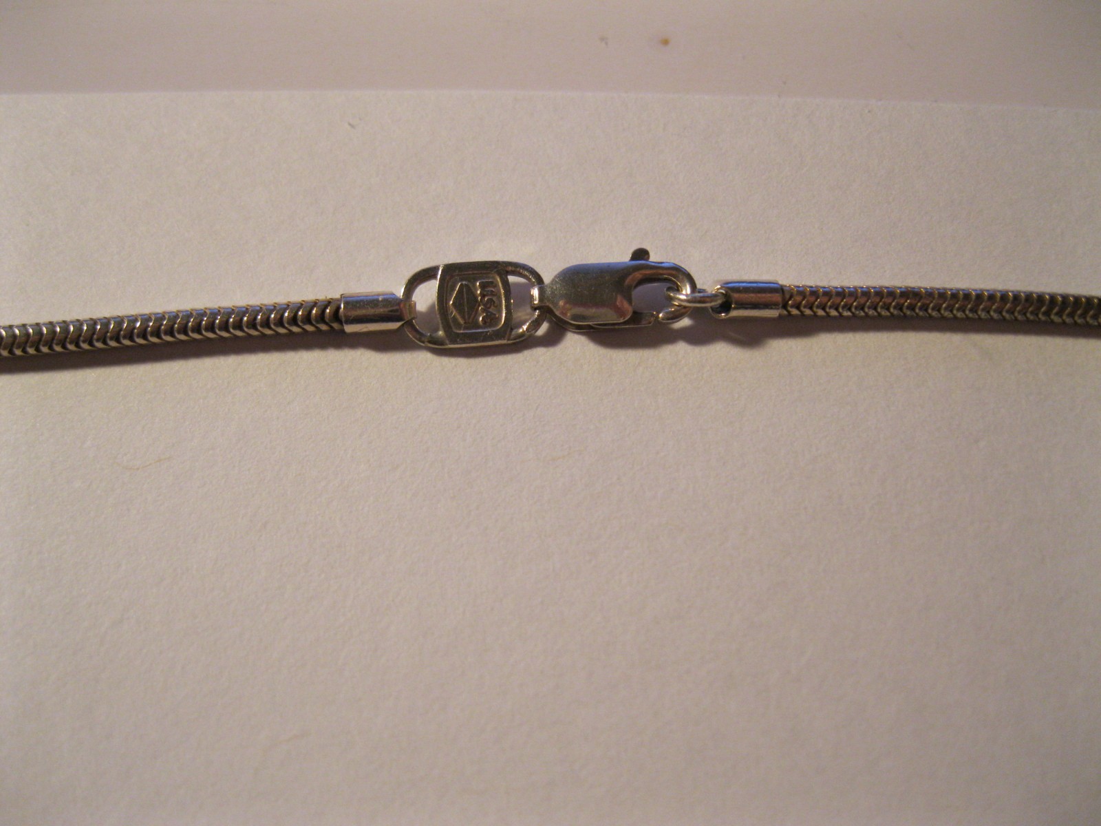 999 FINE SILVER SNAKE CHAIN NECKLACE W/HAMMERED SLIDE HEART PENDANT! 16″ LONG
