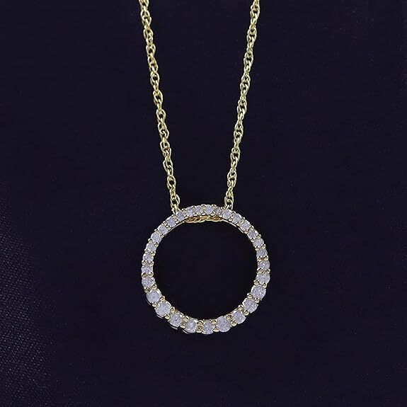 Circle Pendant Dainty Natural Diamond Halo Choker 14K Necklace Sterling Silver