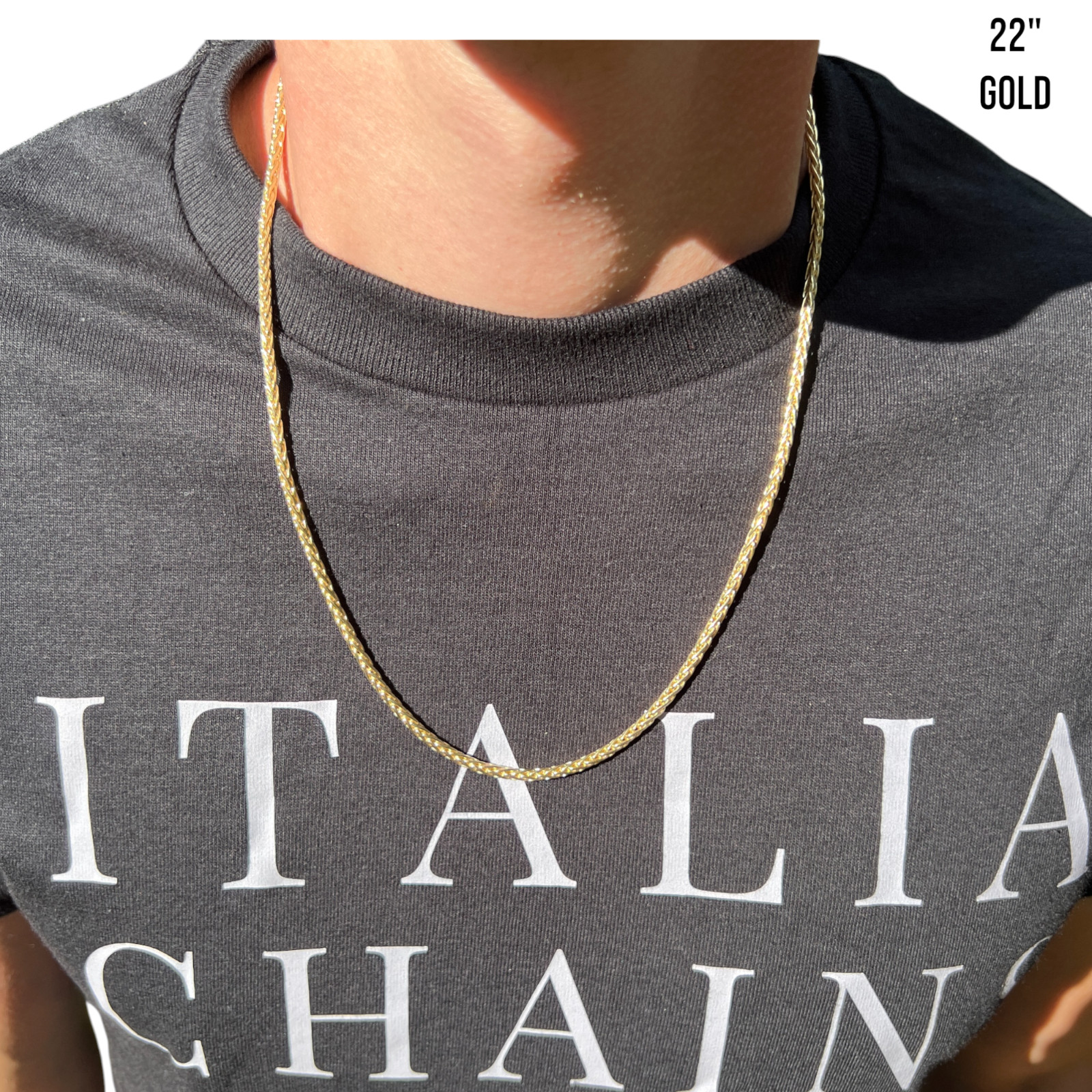 3mm Wheat Chain Necklace – Real Solid 925 Sterling Silver Or 14k Gold Vermeil