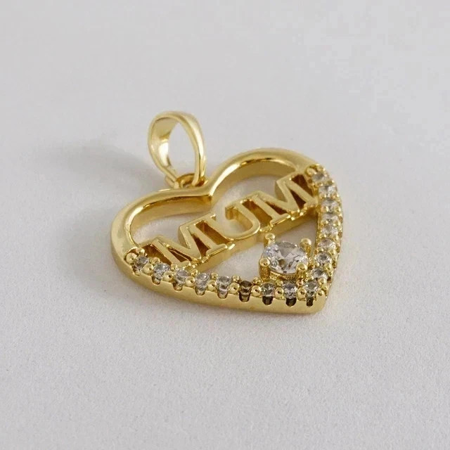 1Ctw Round Cut Real Moissanite Heart Pendant Free Chain 14K Yellow Gold Plated