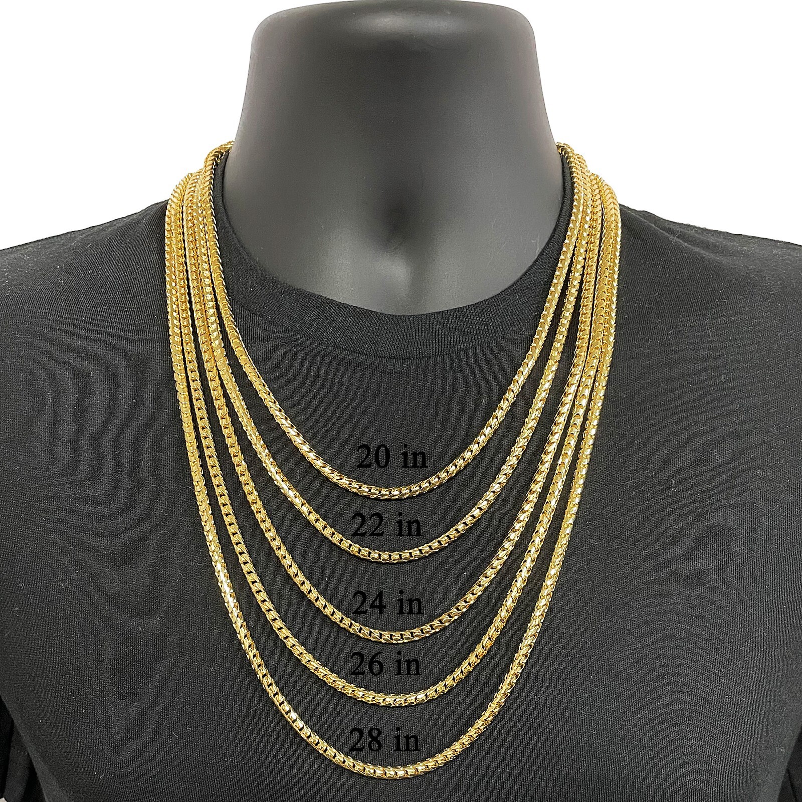 Italian 14k Yellow Gold Solid Diamond Cut Franco Chain Necklace 22″ 4mm 46 grams