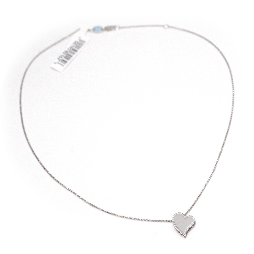 Roberto Coin New Ladies 18K White Gold Heart 17-18″ Necklace