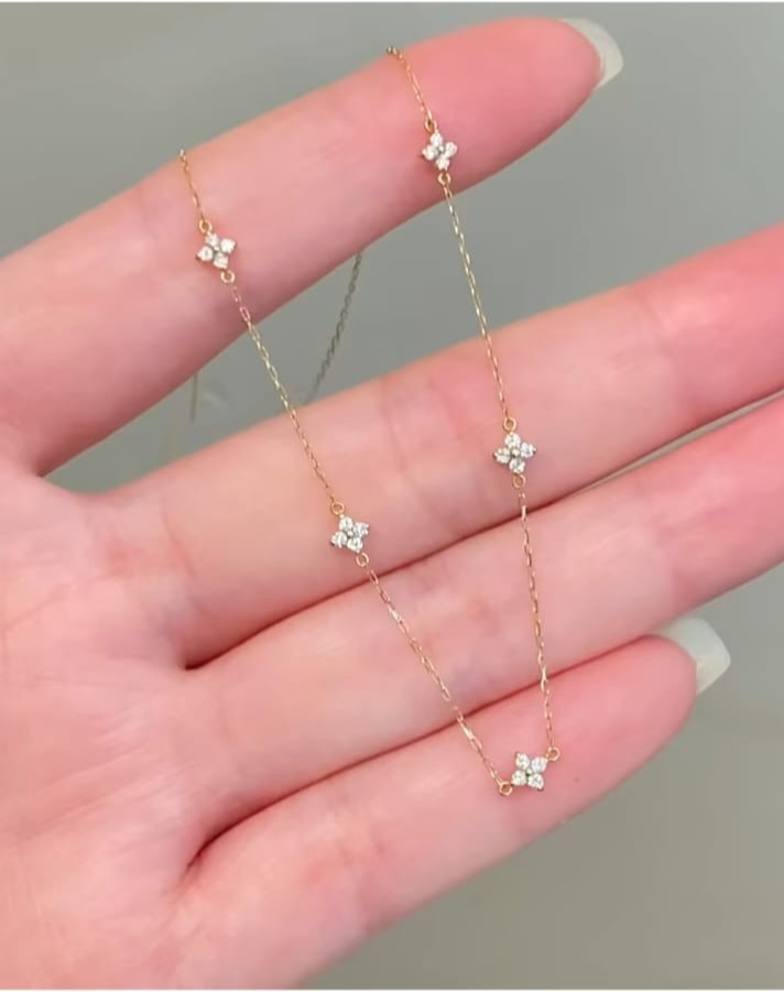 1Ct Round Cut VVSI Genuine Moissanite Dainty Necklace 14K Yellow Gold Plated 16″