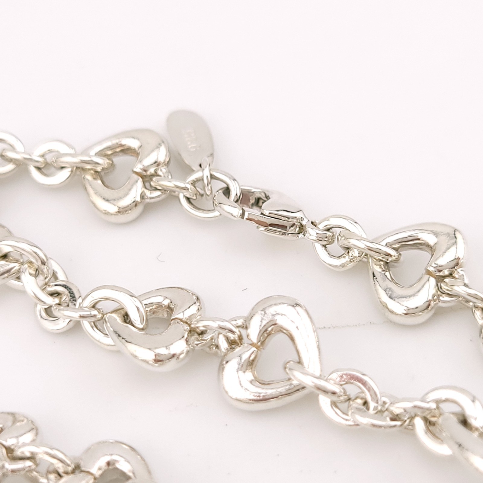 New Birks & Mayors Sterling Silver Heart Chain Link 32″ in Necklace 72 Grams