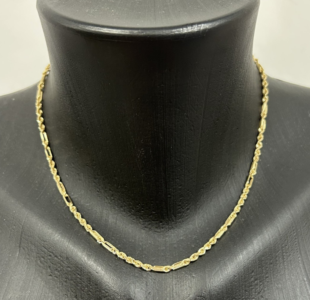 STUNNING 14K YELLOW GOLD SOLID MILANO ROPE CHAIN 16″