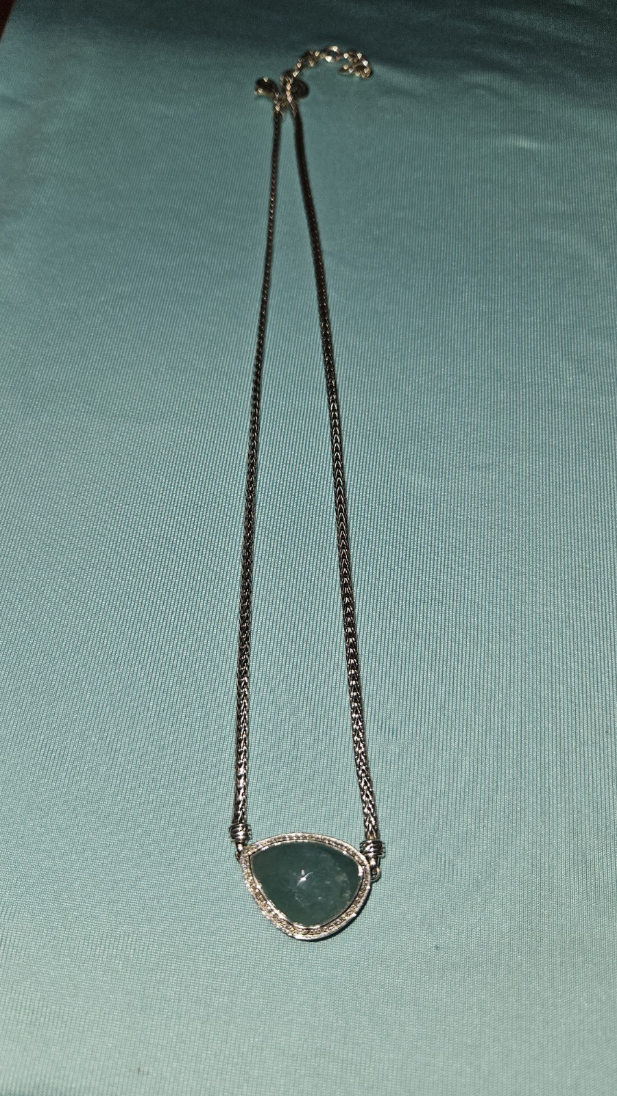 John Hardy Classic Chain 925 Sterling Silver Grandidierite Diamond Pendant