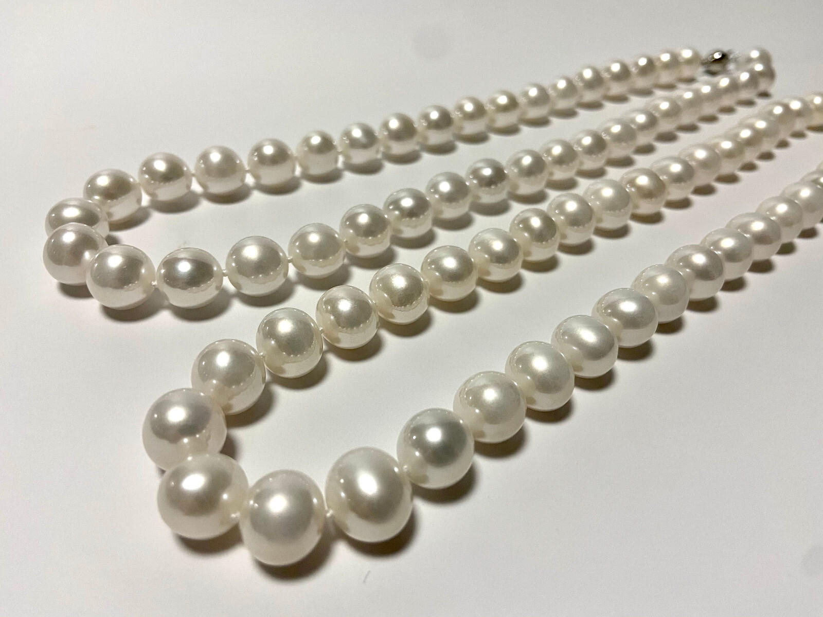 HUGE 17″12-13mm natural south sea genuine white round pearl necklace 3308AAA