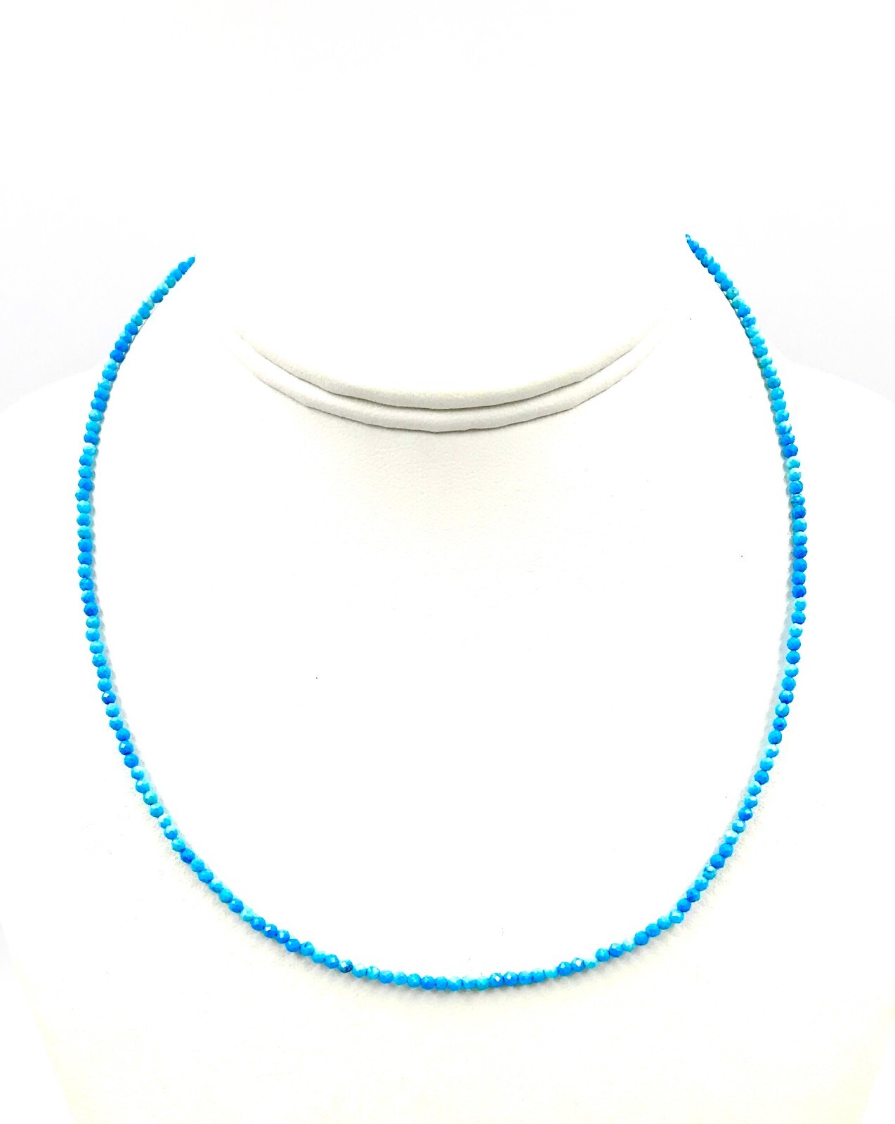 16″ Genuine Blue Turquoise 925 Silver Necklace Jewelry Women Handmade USA SELLER