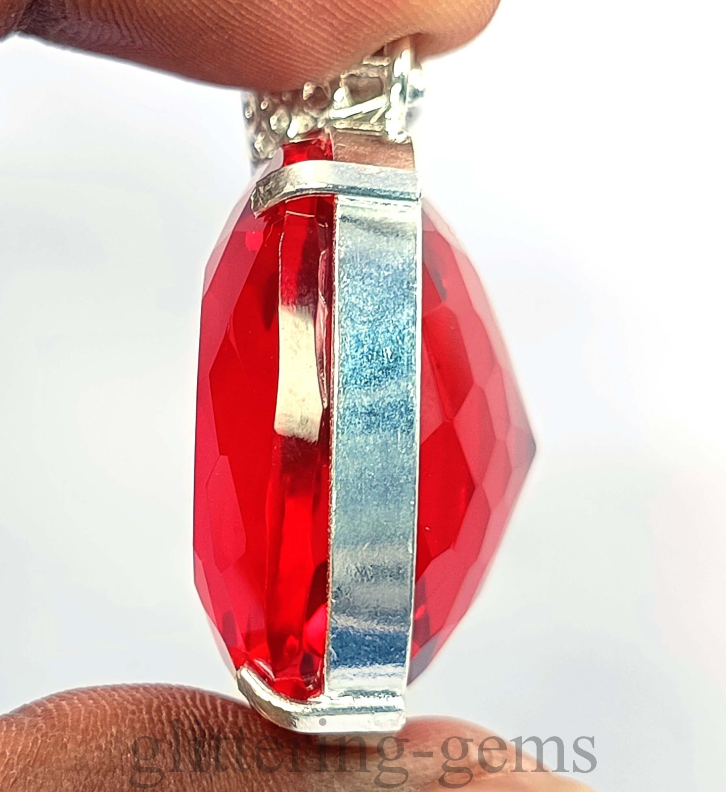 134.00 Ct Cushion Shape Natural Red Ruby IGL 925 Silver Pendant Free Chain 5DDP