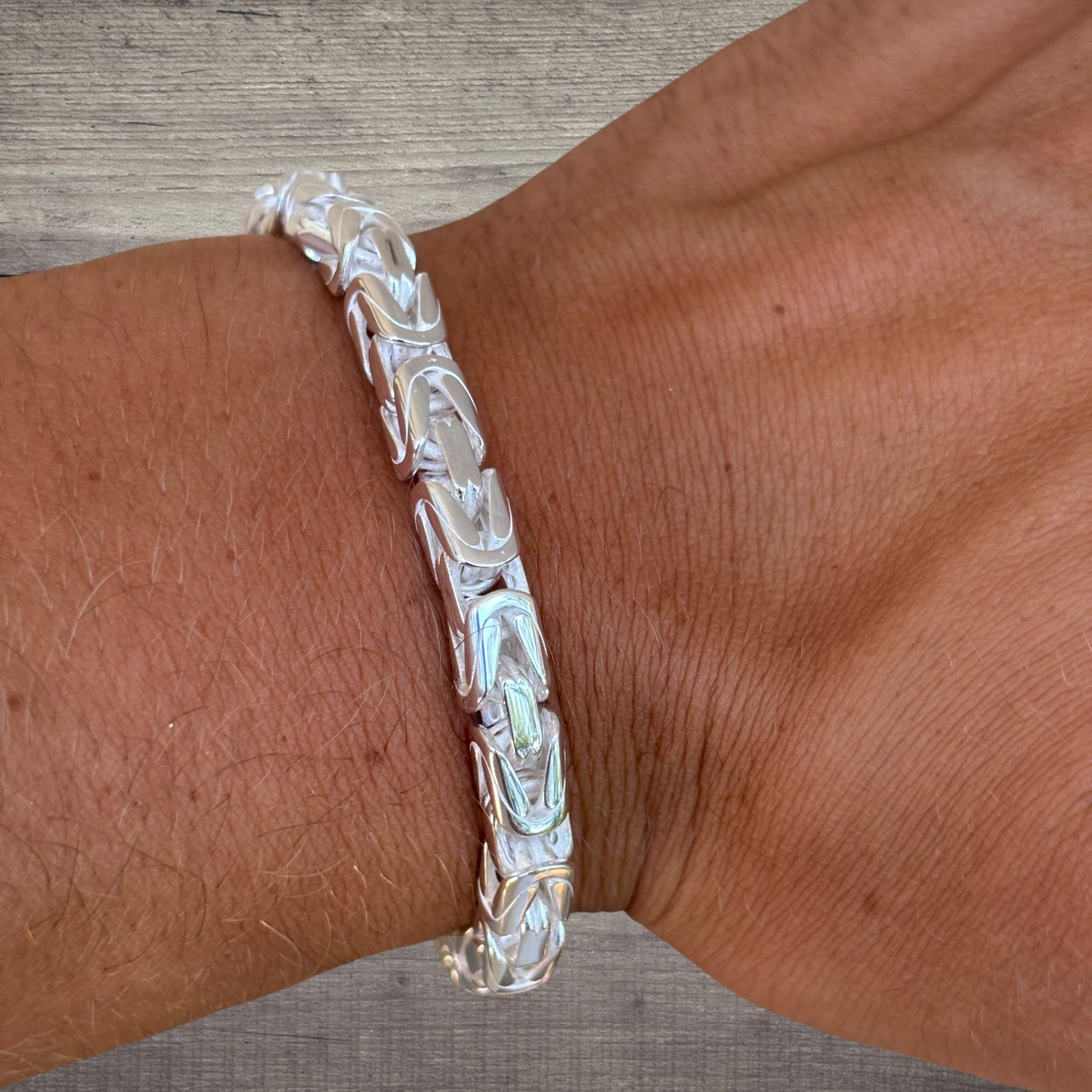 6mm Byzantine W. Box Clasp Bracelet – Solid 925 Sterling Silver MADE IN ITALY