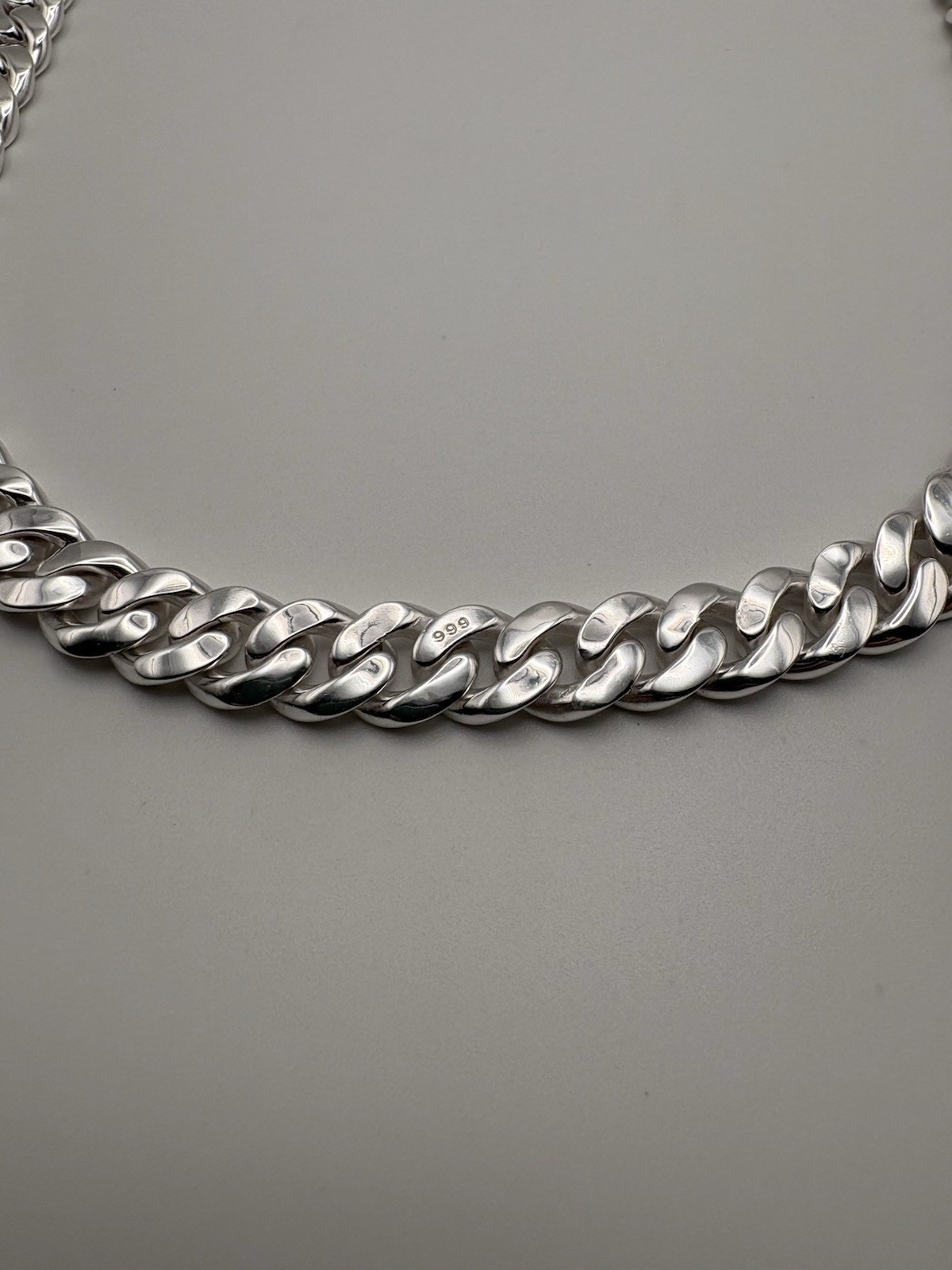 28 INCH 10MM .999 SOLID FINE SILVER CUBAN INFINITY LINK CHAIN NECKLACE 137.6G