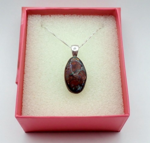 Yowah Freeform Boulder Opal Pendant Set in S/S, Includes 18″ Chain, 21.72 Carats
