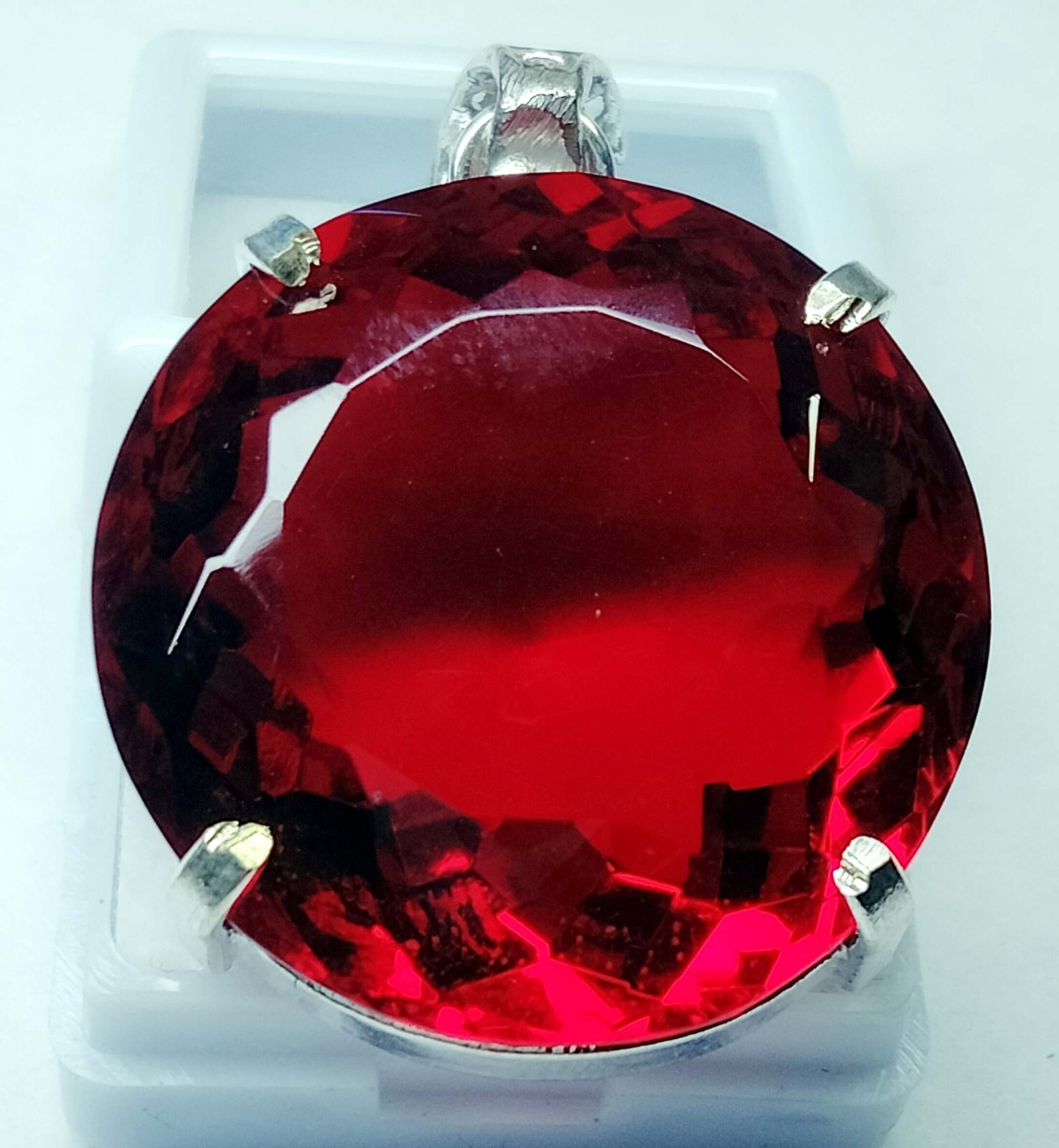 94.60 Ct Red Topaz EGL Certified Round Cut Pendant Natural Loose Gemstone PD021