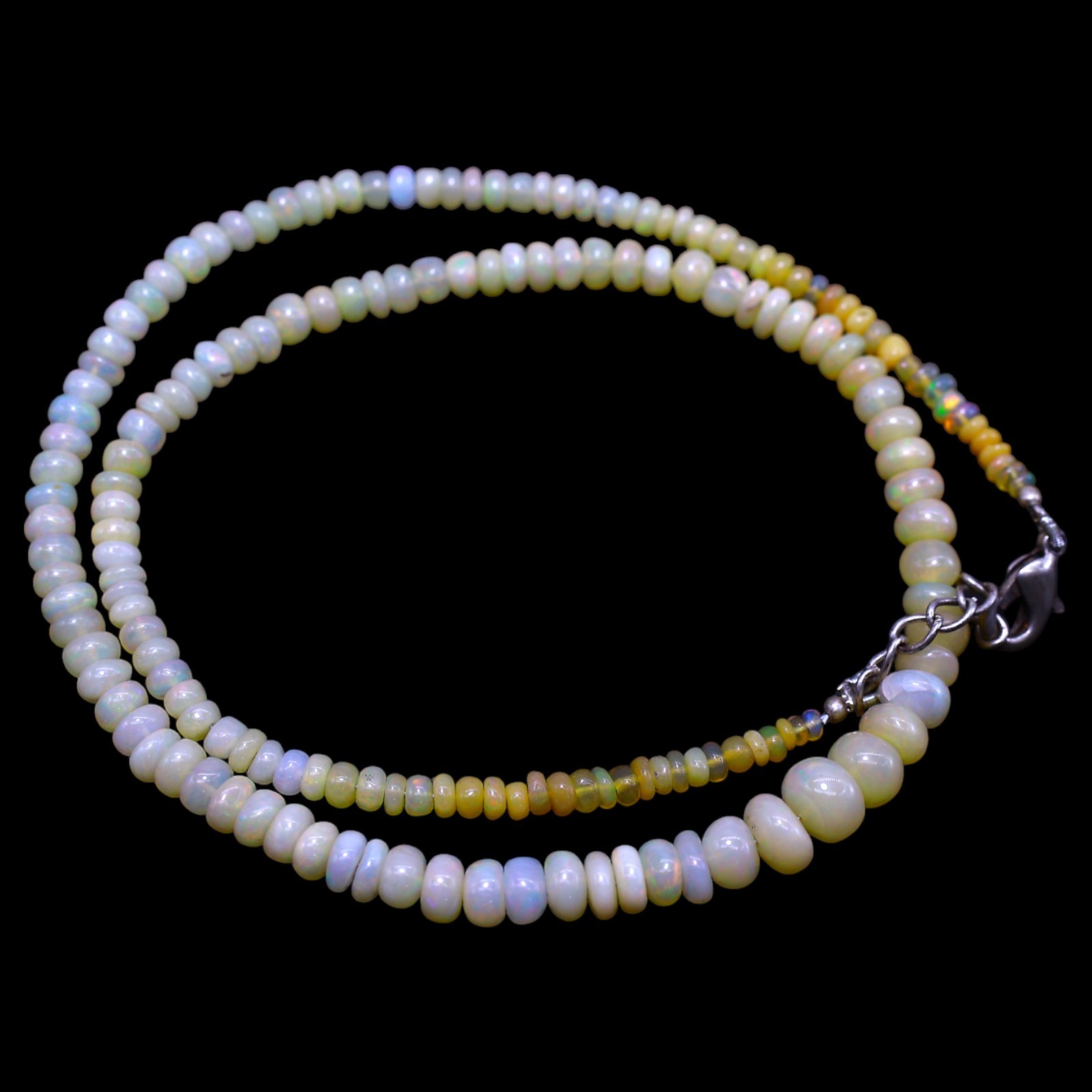 Smooth Fire Opal Beaded Not Applicable Rondelle Artisan Trendy Handmade Necklace