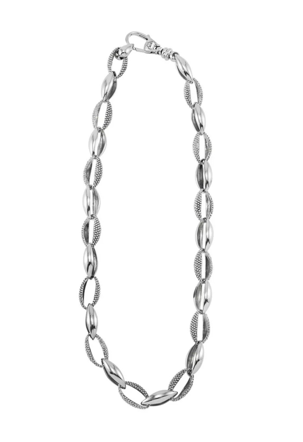 Lagos Signature Caviar Link Necklace in Sterling Silver