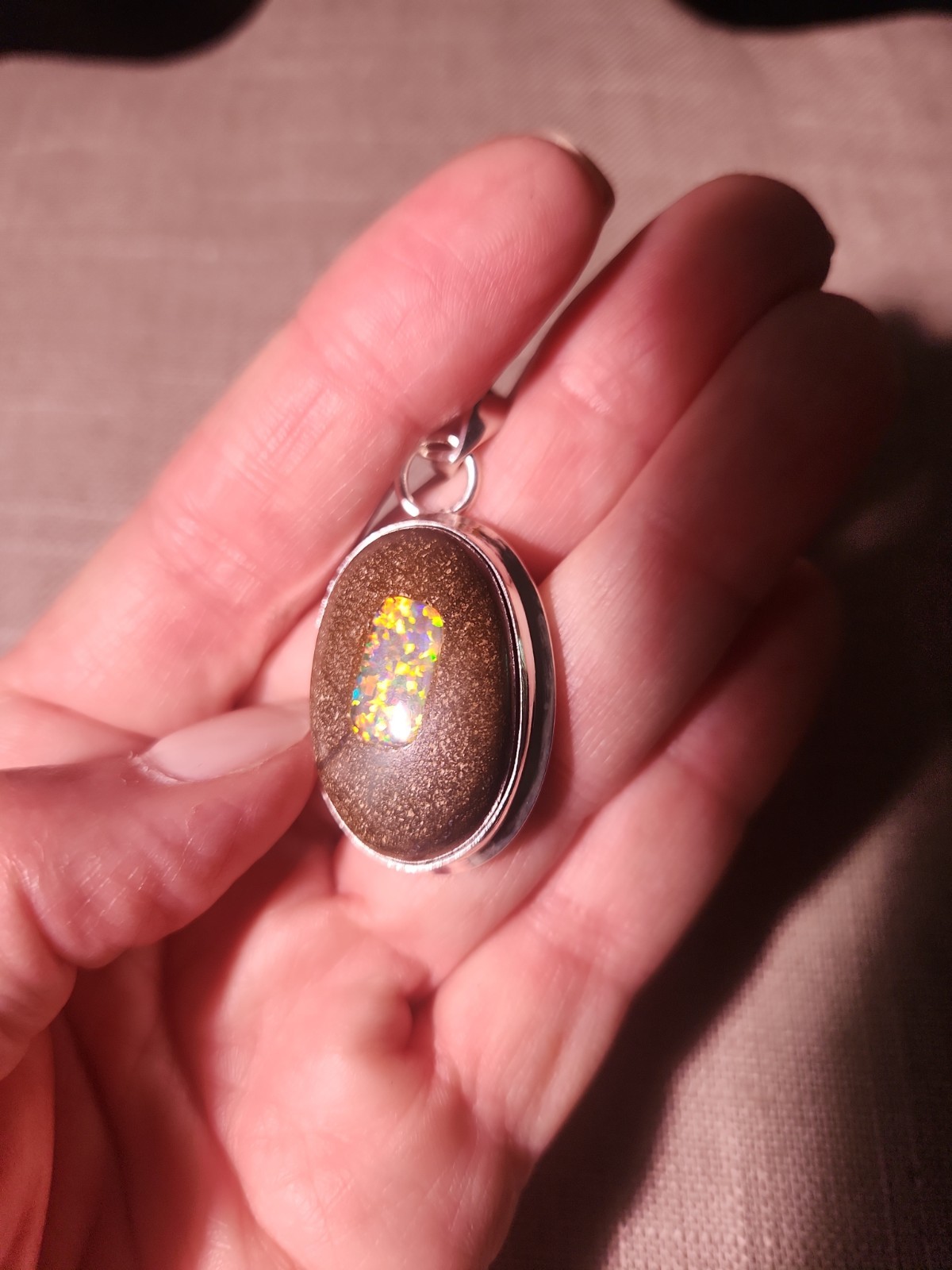 Australian Opal-like Sterling Silver Pendant