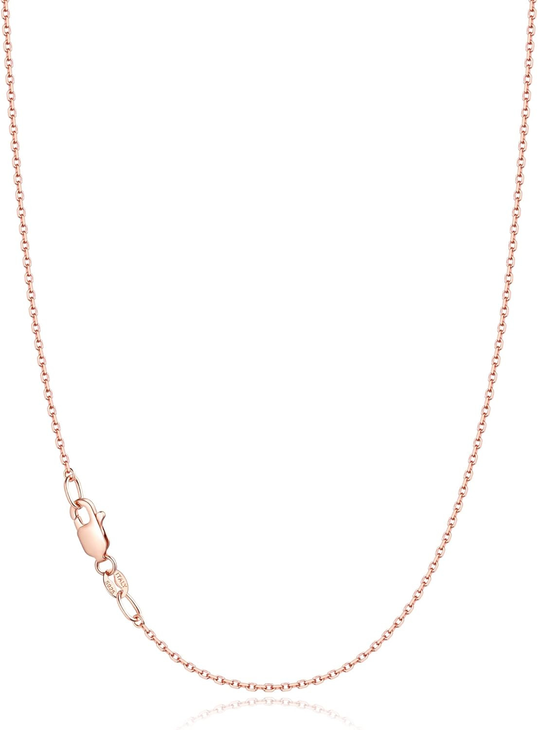 18K Gold Over Sterling Silver Chain Necklace, Women’s Thin Dainty Cable Jewelry