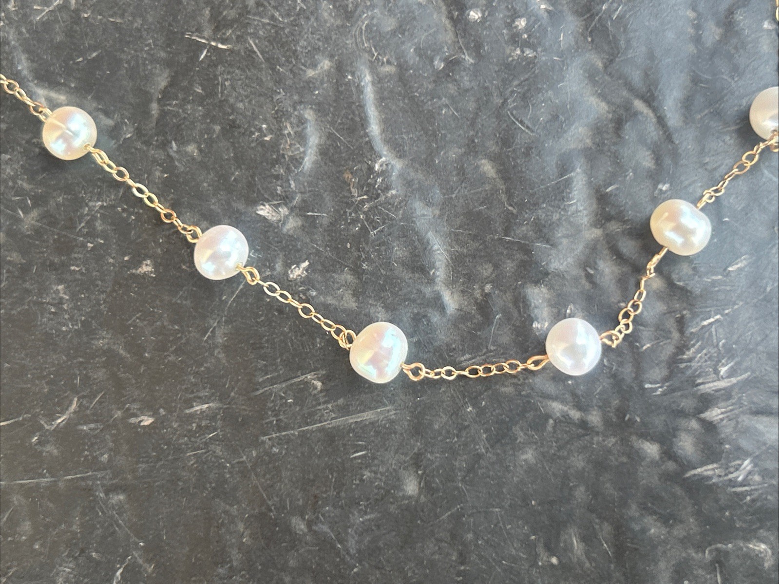 Vtg Designer Peter Brams 14k Yellow Gold 6mm Pearls 16” Necklace 6.5 gram Nice